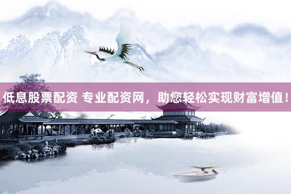 低息股票配资 专业配资网，助您轻松实现财富增值！