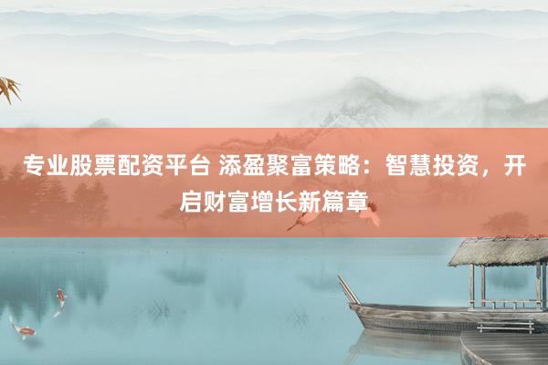 专业股票配资平台 添盈聚富策略：智慧投资，开启财富增长新篇章