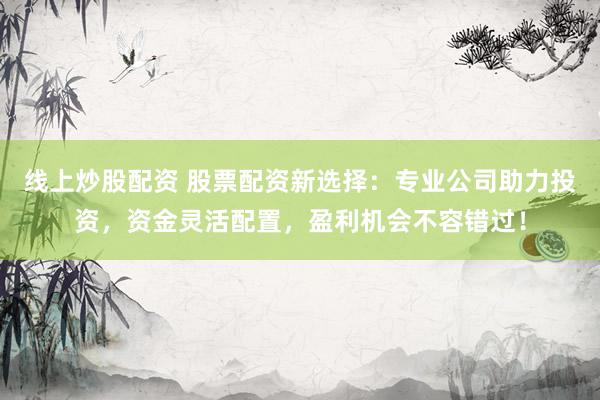 线上炒股配资 股票配资新选择：专业公司助力投资，资金灵活配置，盈利机会不容错过！