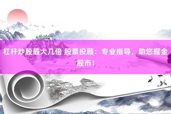 杠杆炒股最大几倍 股票投顾：专业指导，助您掘金股市！