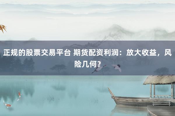 正规的股票交易平台 期货配资利润：放大收益，风险几何？