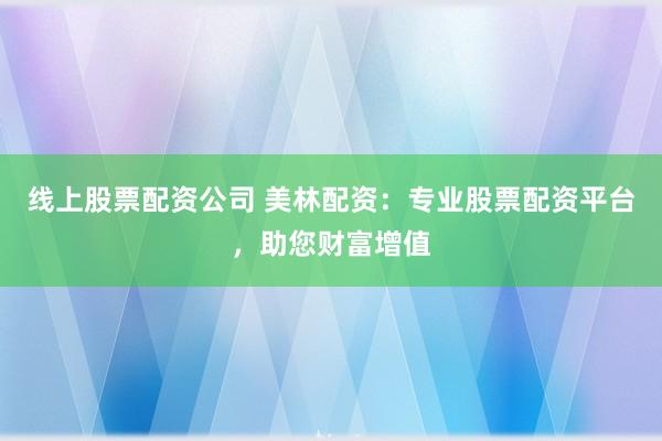 线上股票配资公司 美林配资：专业股票配资平台，助您财富增值