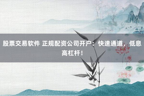 股票交易软件 正规配资公司开户：快速通道，低息高杠杆！