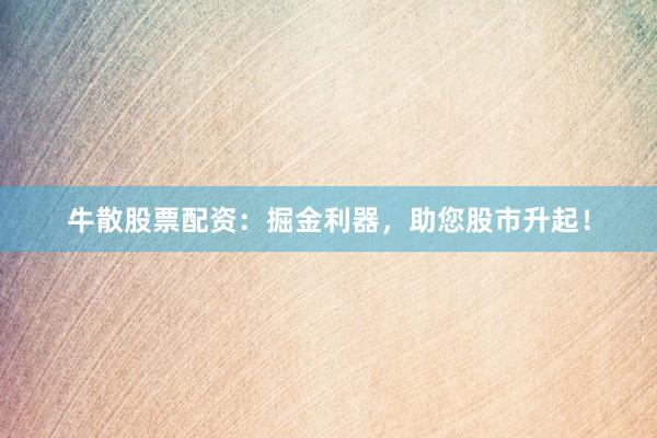 牛散股票配资：掘金利器，助您股市升起！