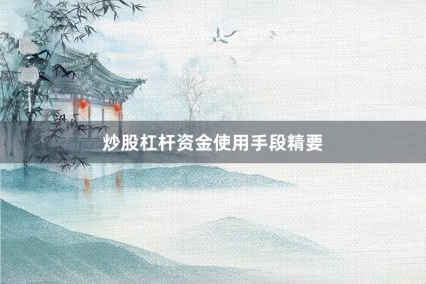 炒股杠杆资金使用手段精要