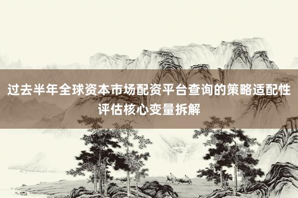 过去半年全球资本市场配资平台查询的策略适配性评估核心变量拆解