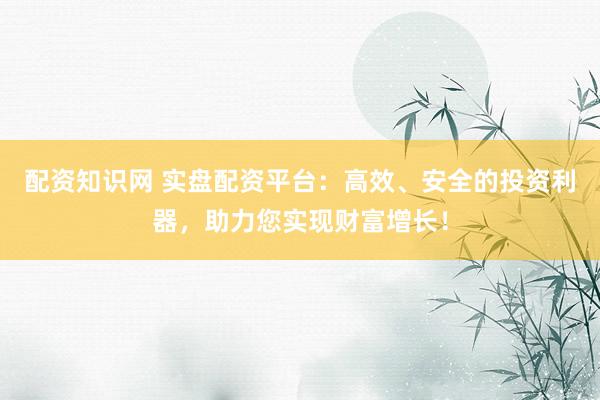 配资知识网 实盘配资平台：高效、安全的投资利器，助力您实现财富增长！